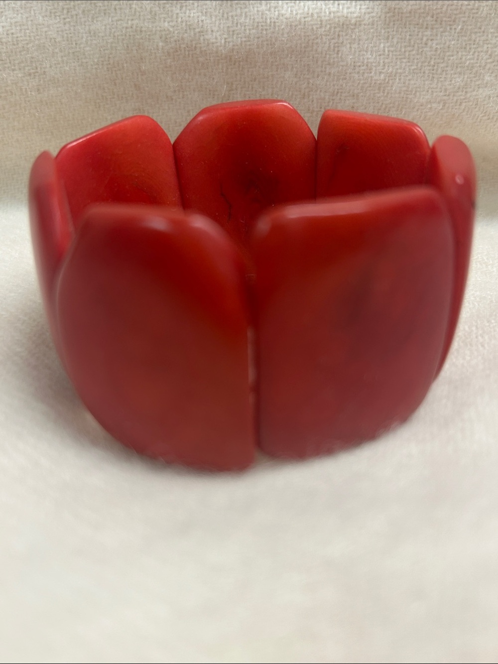 Noonday Tagua Seed Red Chunky Cuff Bracelet